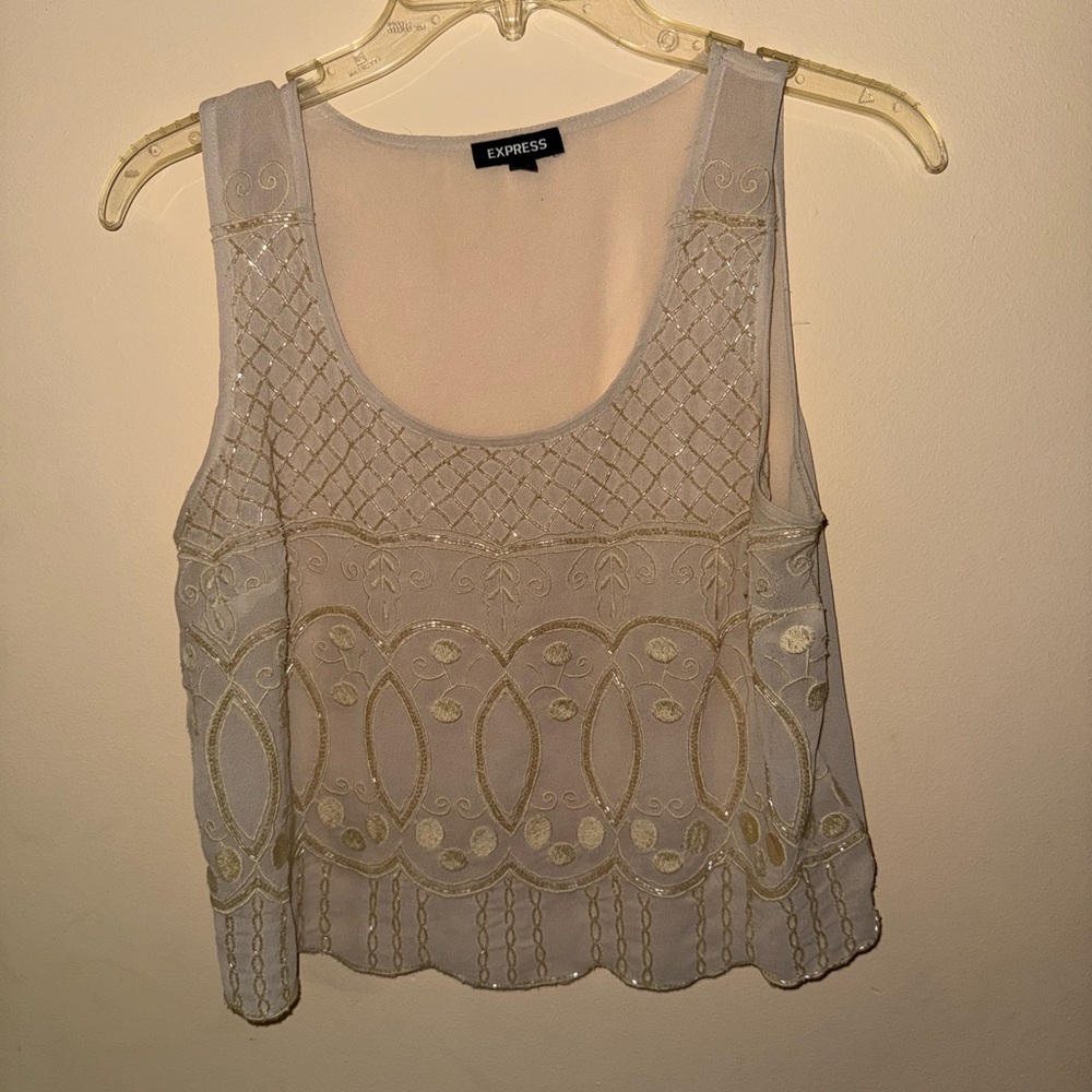 Express Women's Embellished Cropped Blouse